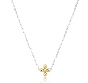 16 Mixed Metals 3mm Beaded Cross Necklace