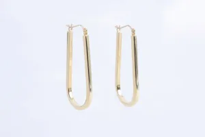 18k Yellow Gold Oval Hoop Earrings (3.68g.)