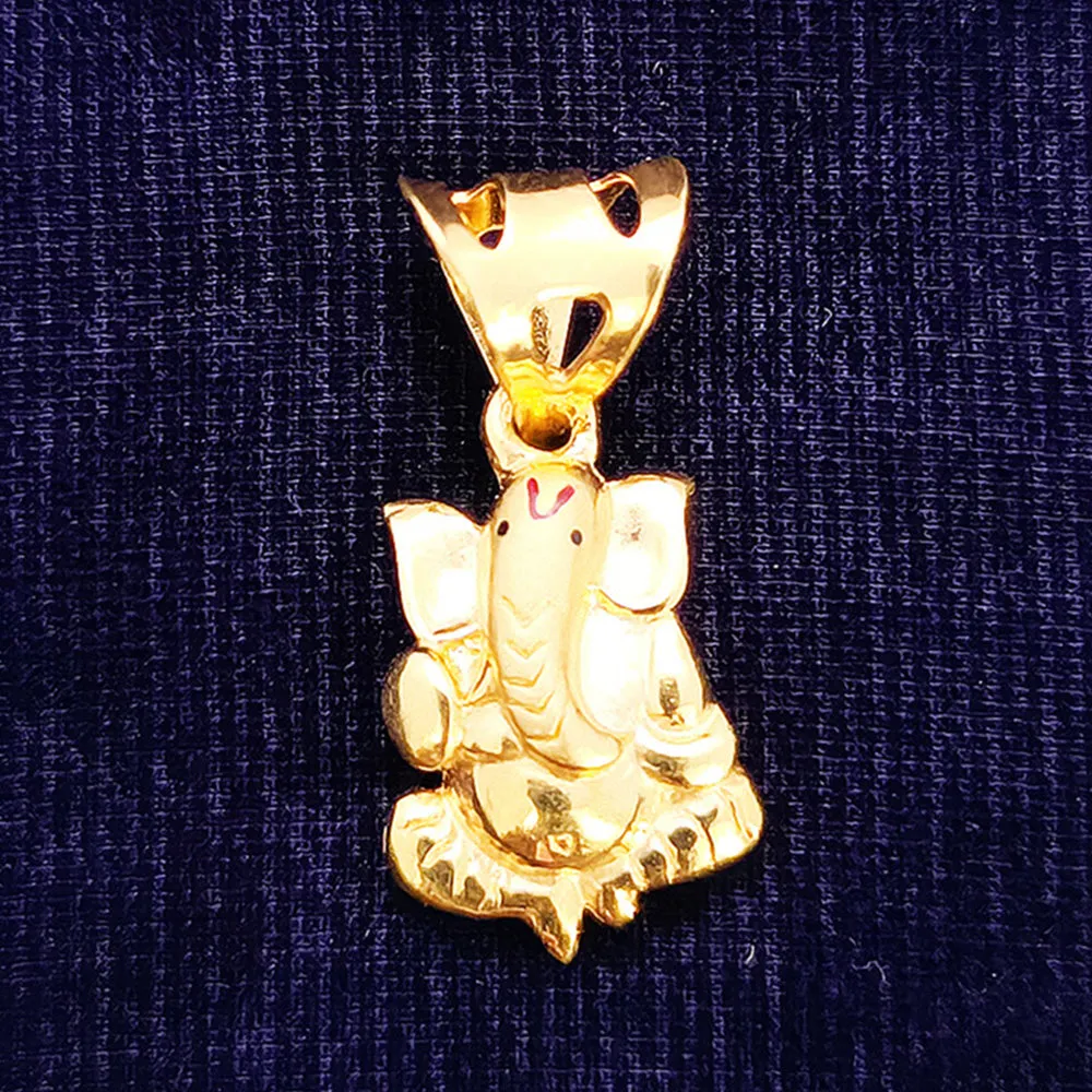 22 KT Gold Unisex Lord Ganesha Pendant (D4)