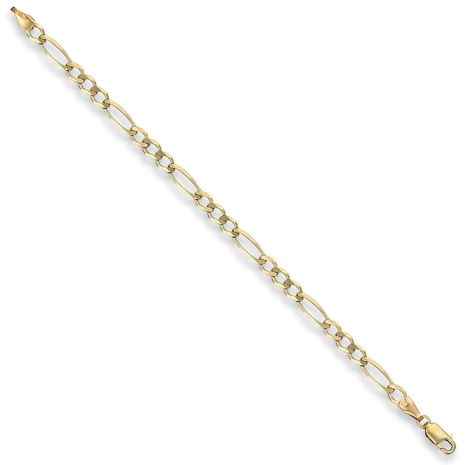 9ct Yellow Gold Light Weight 5mm 28 Inch Figaro Necklace 11.2g