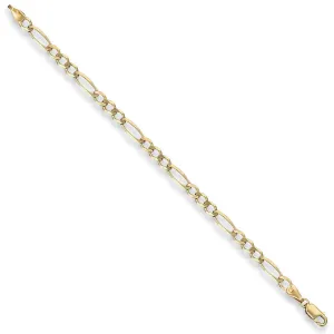9ct Yellow Gold Light Weight 5mm 28 Inch Figaro Necklace 11.2g