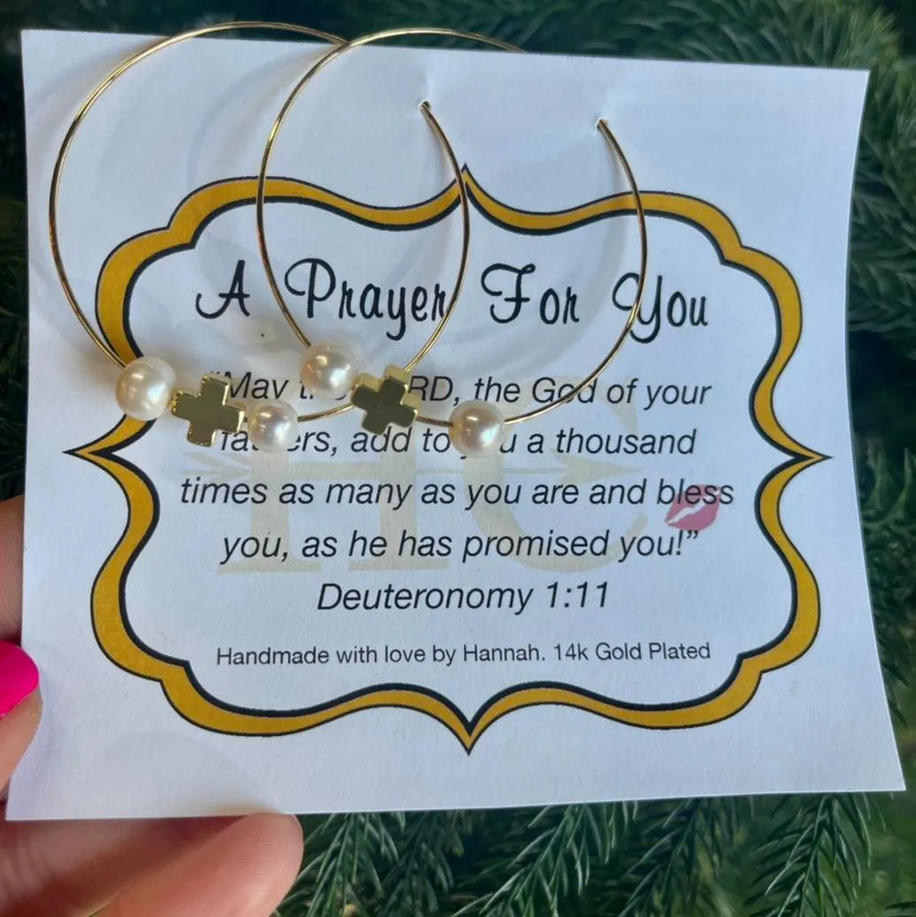 A Prayer For You Pearl Earrings