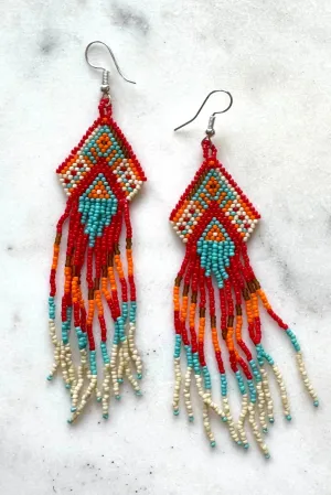 Beaded Aztec Earrings