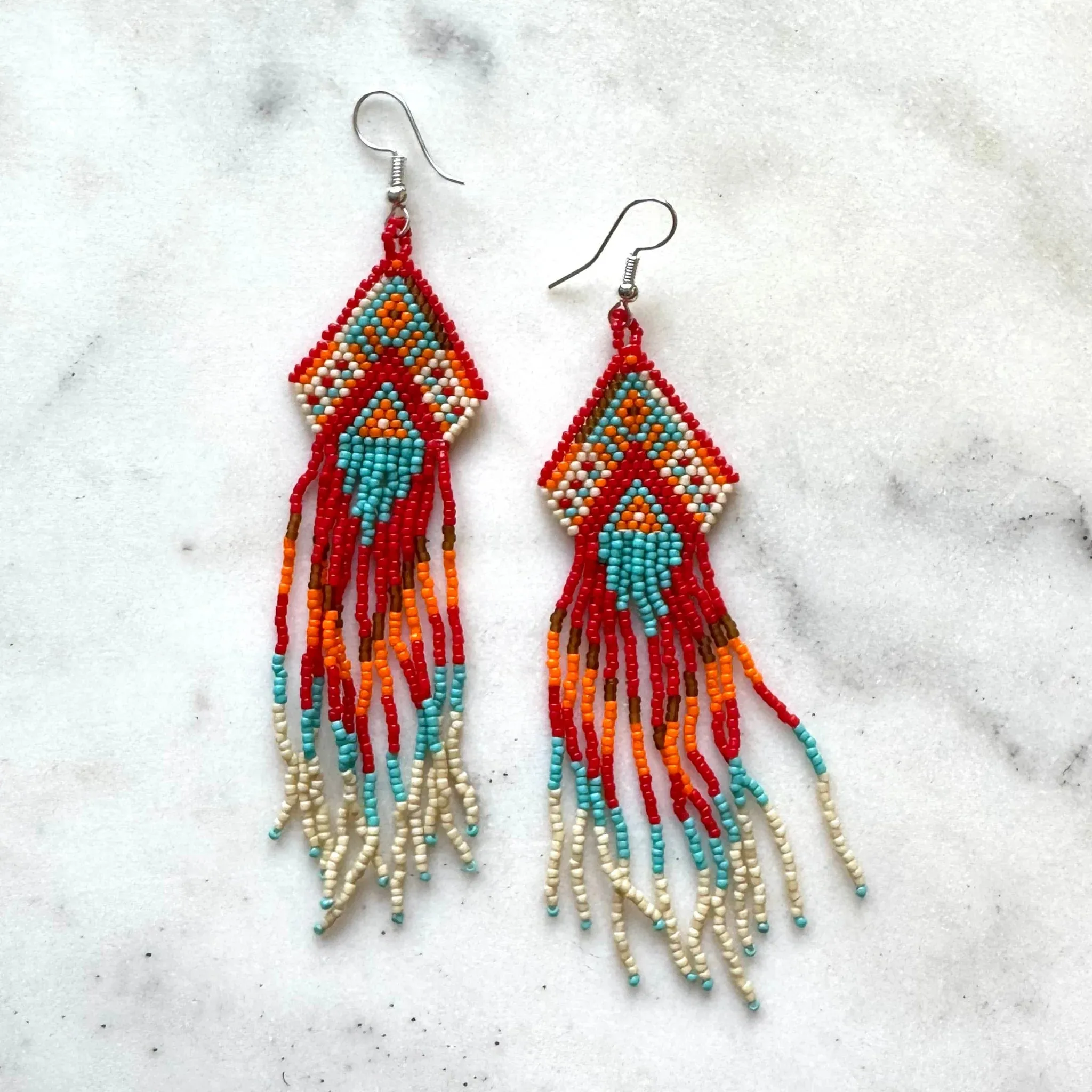 Beaded Aztec Earrings