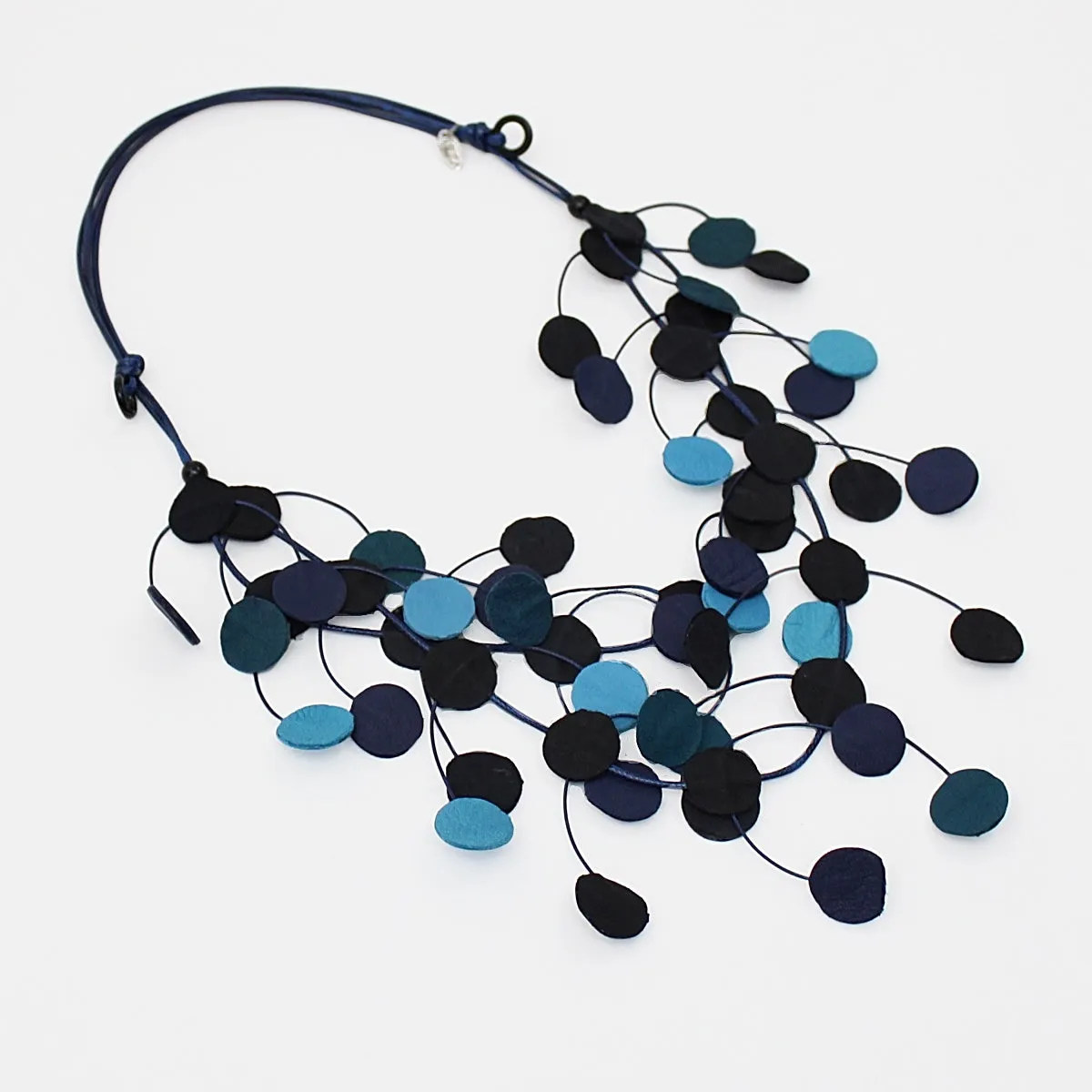 Blue Annalise Leather Necklace