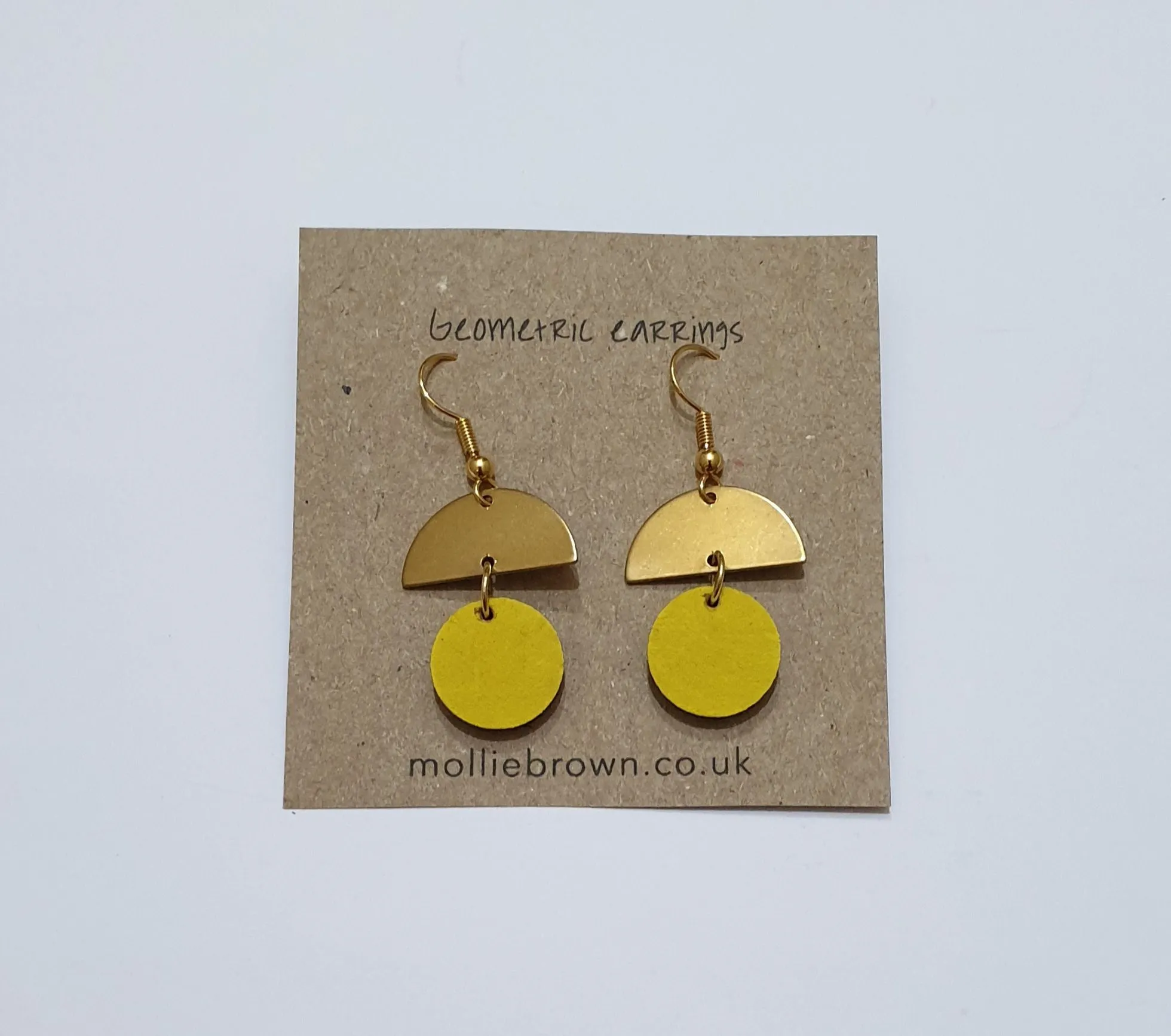 Circle Dangle Earrings - Bright Yellow