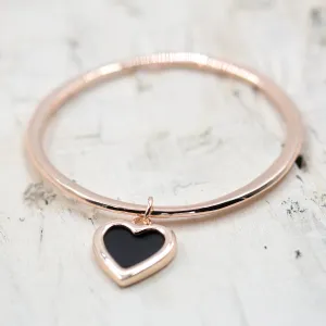 Contemporary heart charm with PU inlay bangle