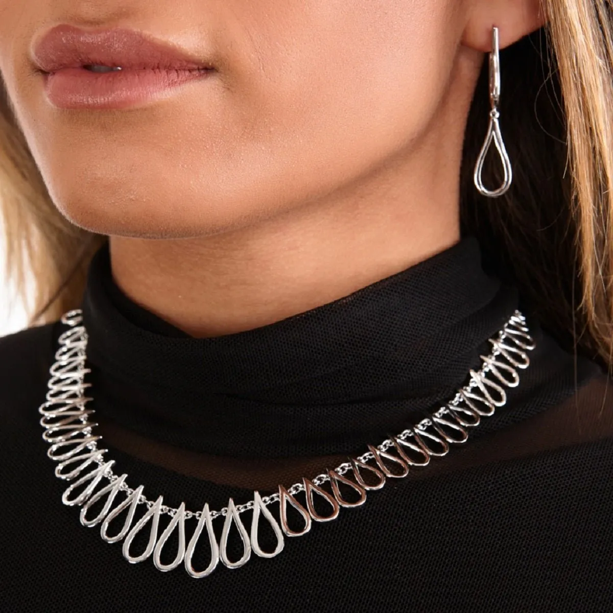 Double Petal Earrings in Sterling Silver