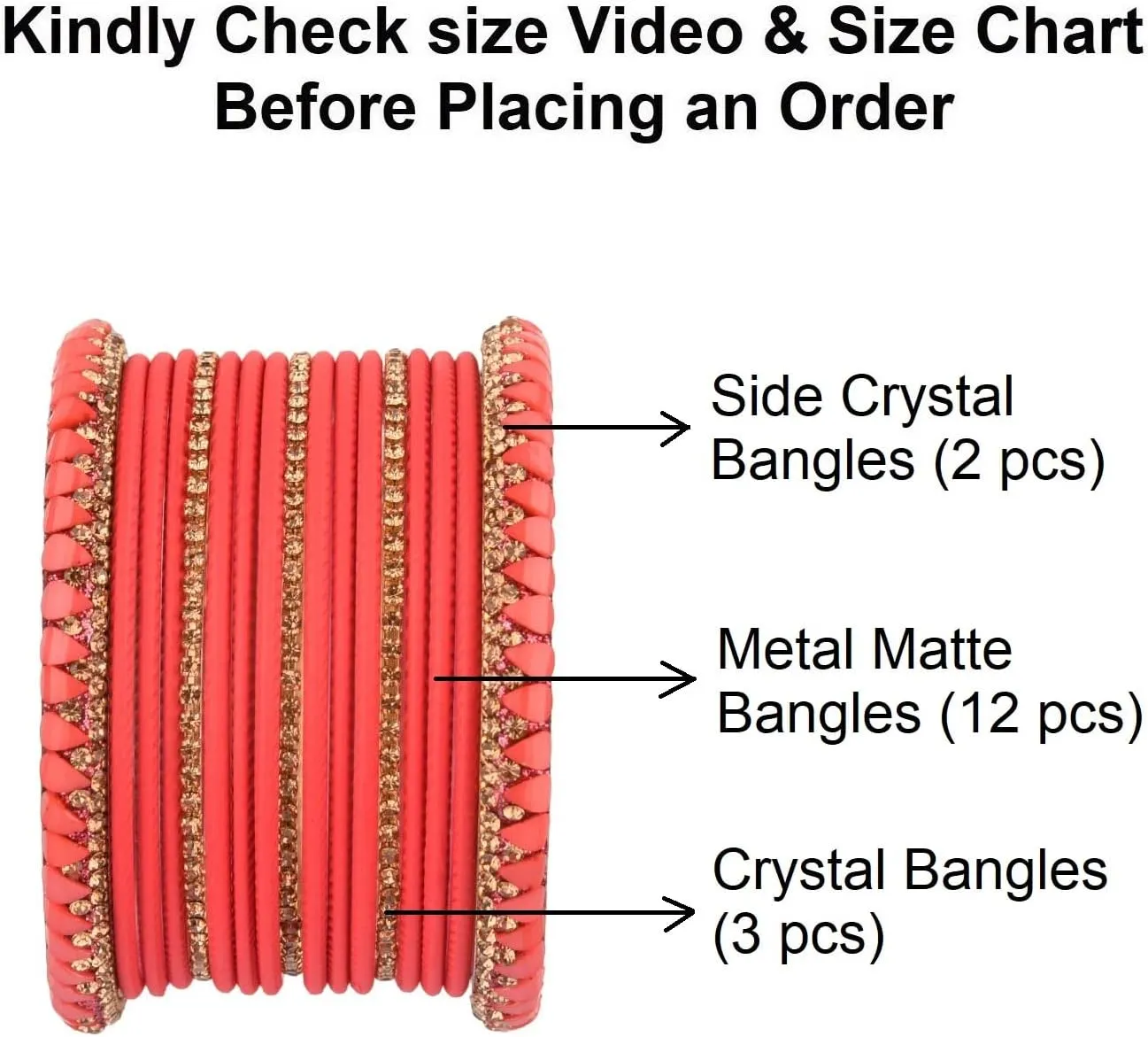 Efulgenz Women's Indian Bangles Set Crystal Rhinestone Bracelets with Plain Matte Finish Metal Bangles Bridal Bangle Set for Wedding Party Fashion Costume Accessories Bollywood Jewelry (34 Pcs)