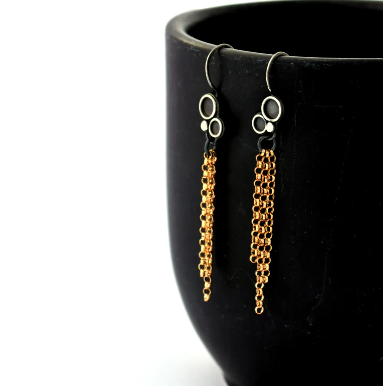 Erin Austin earrings, #14 orbital chain earrings