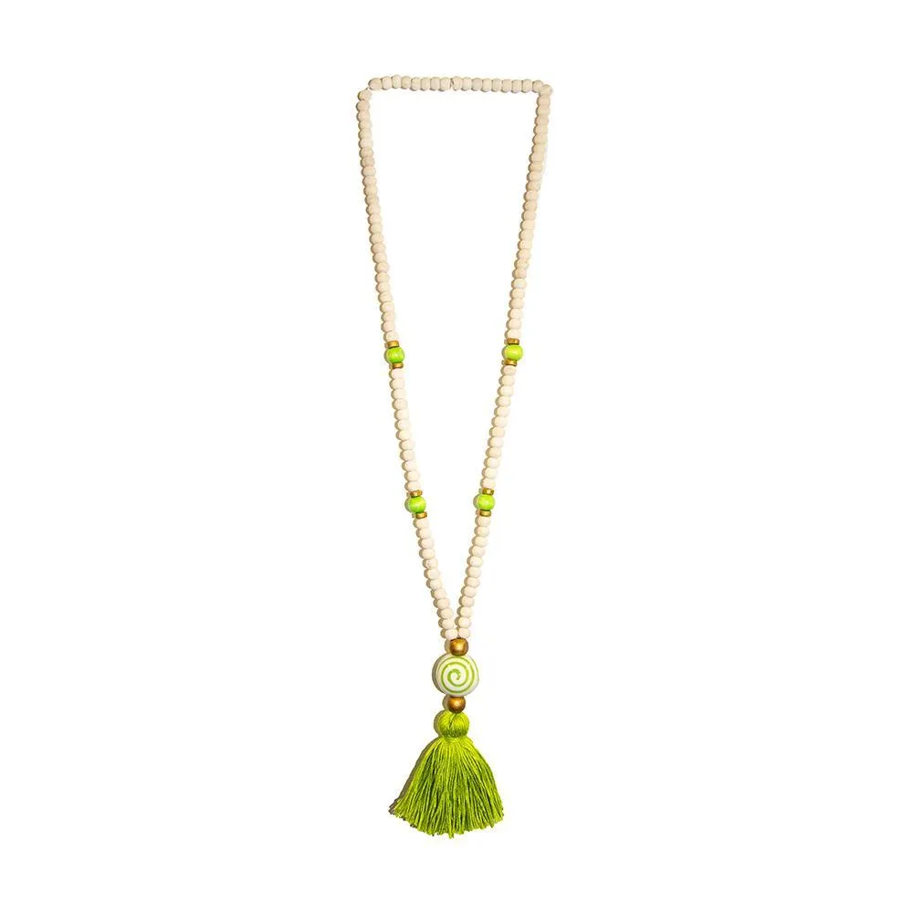 Fall Ceramic Bead Tassel Necklaces