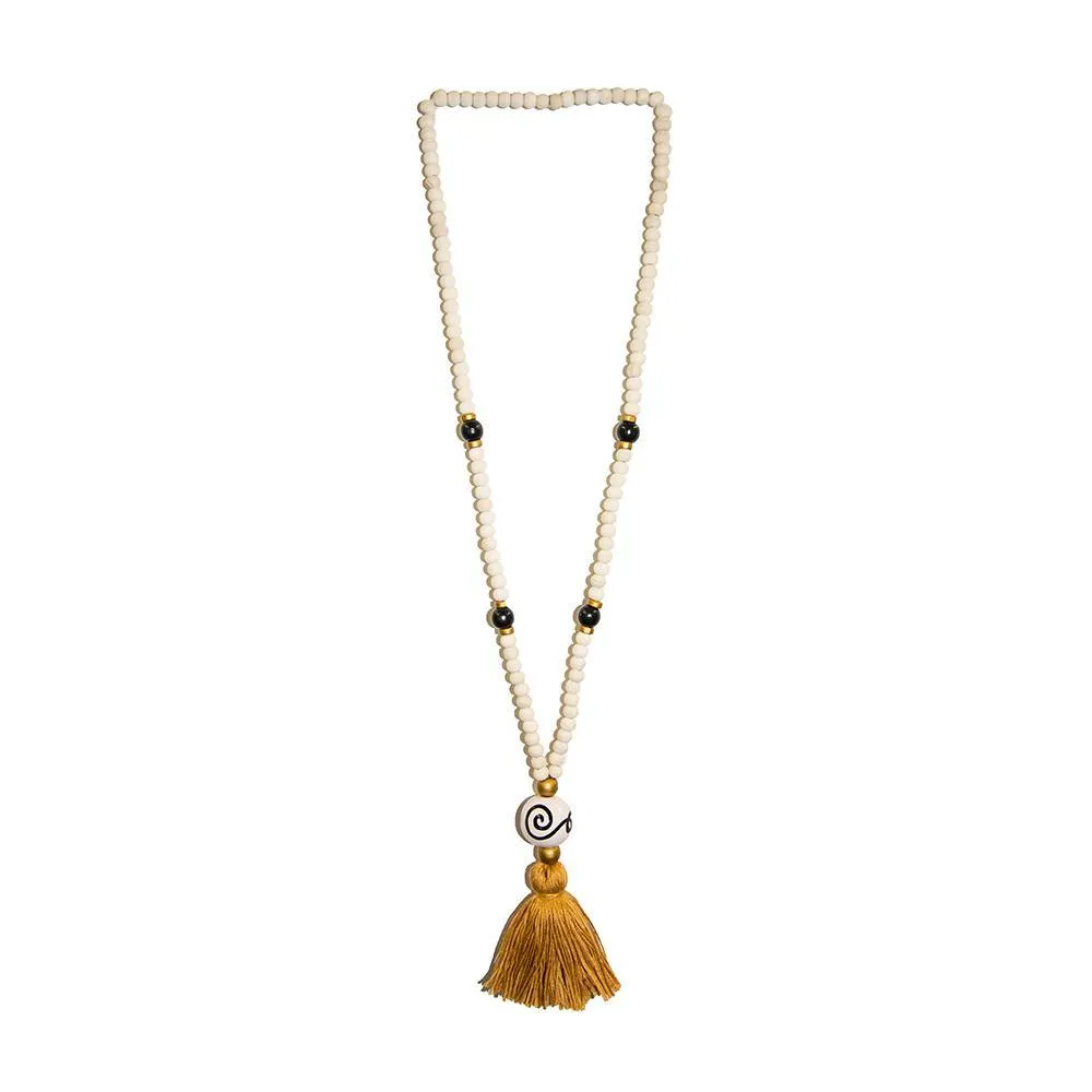 Fall Ceramic Bead Tassel Necklaces