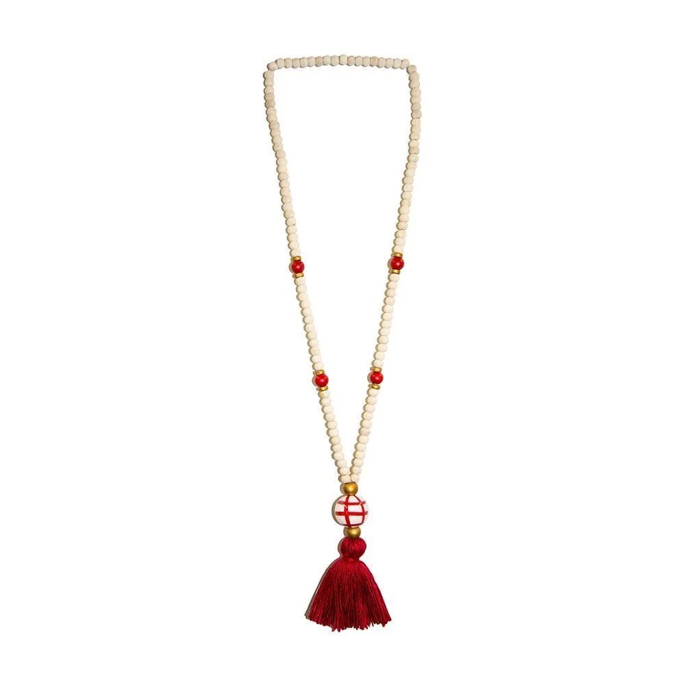 Fall Ceramic Bead Tassel Necklaces
