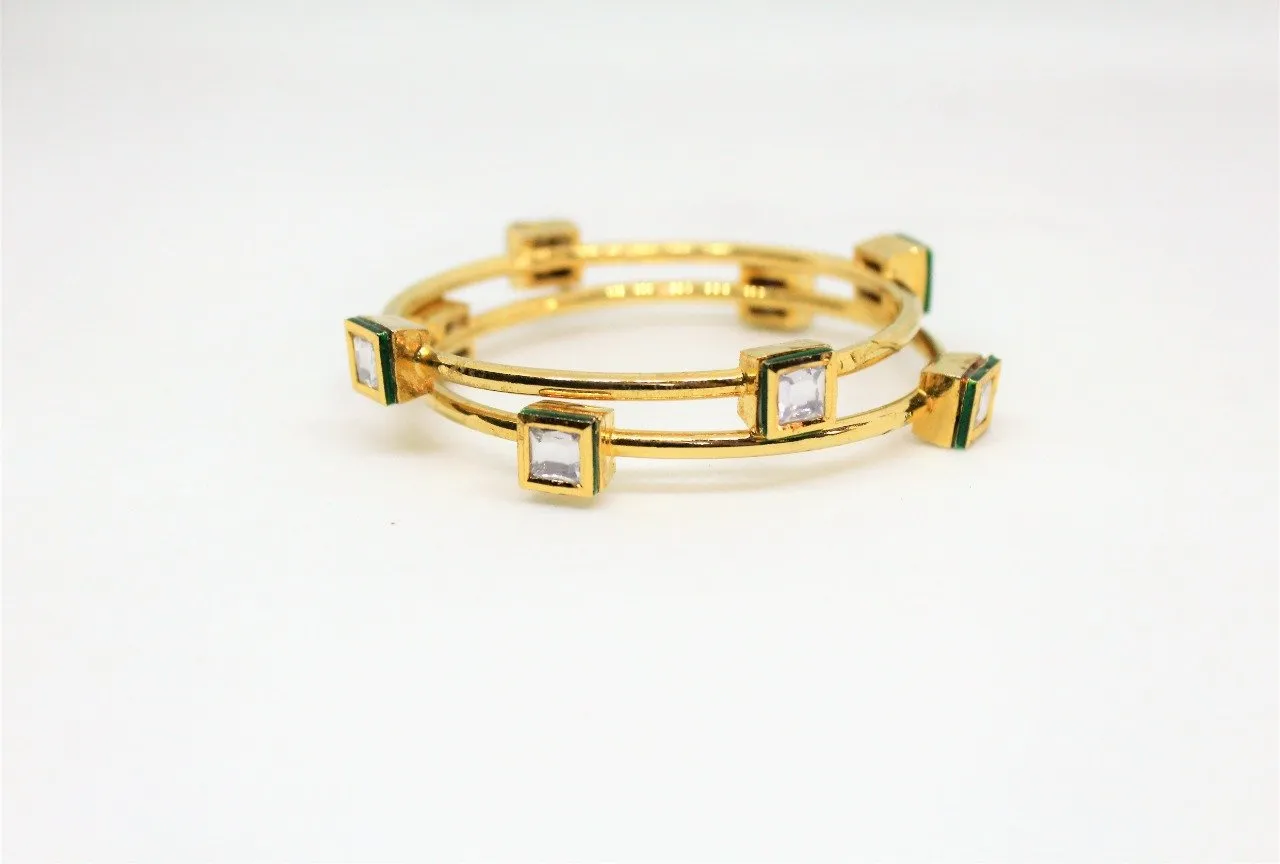 Gemzlane  Classy Kundan  pair of bangles