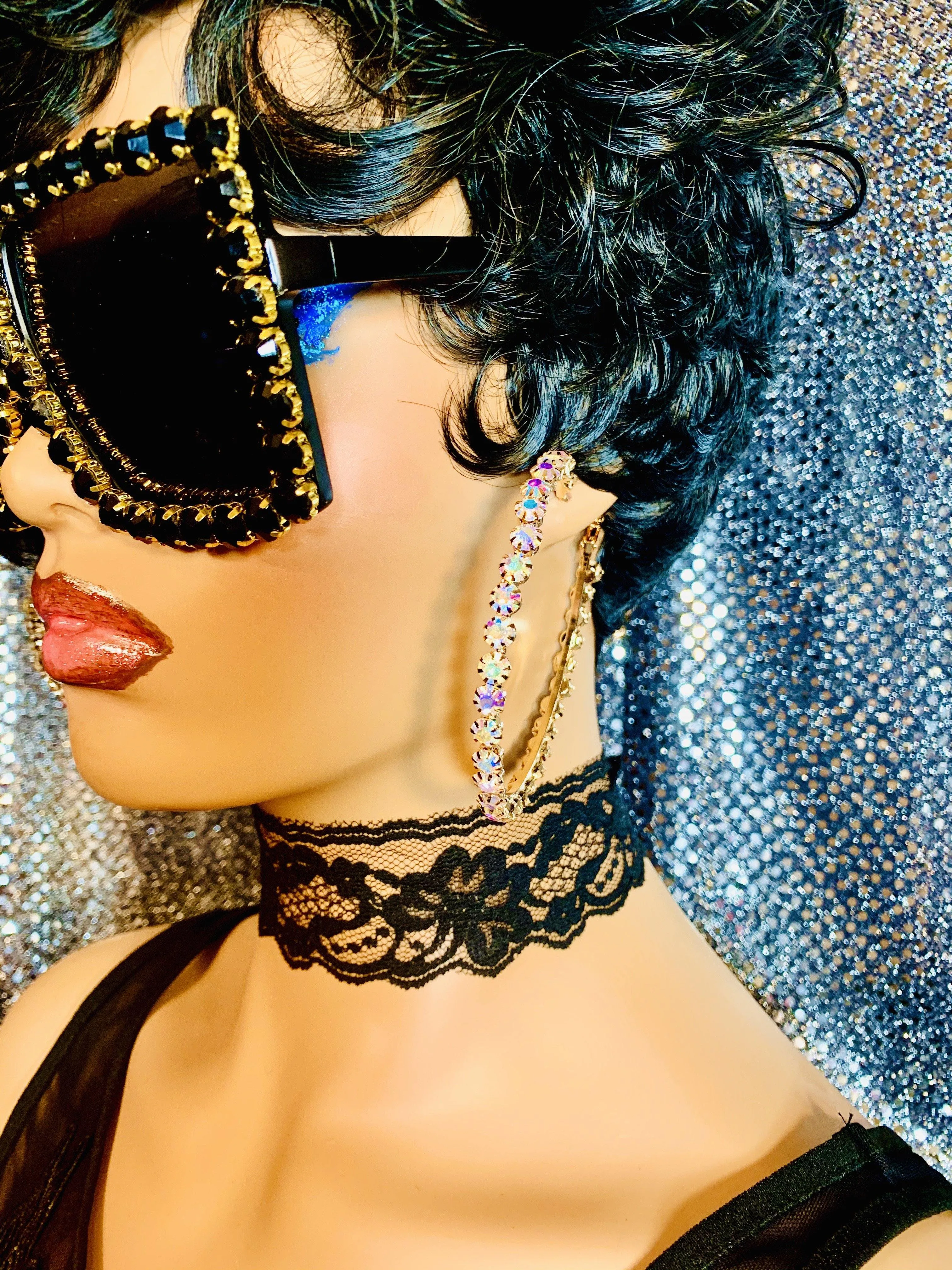 Gold AB Crystal Hoop Earrings