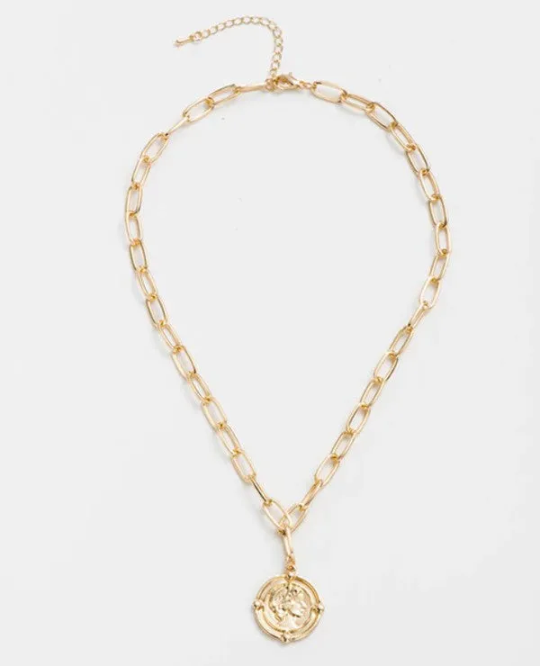 Gold Coin Pendant Necklace