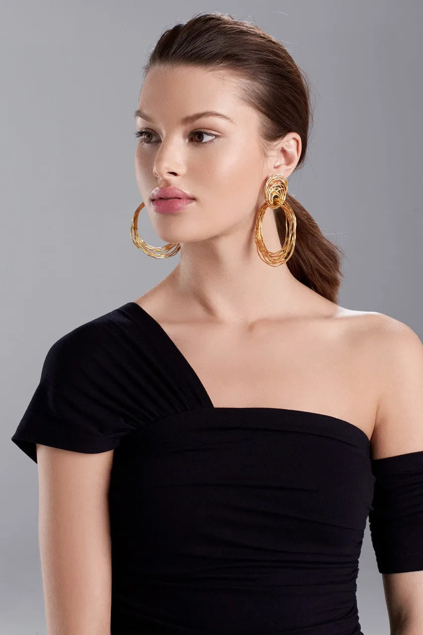 Goldplated Brass Spiral Hoops