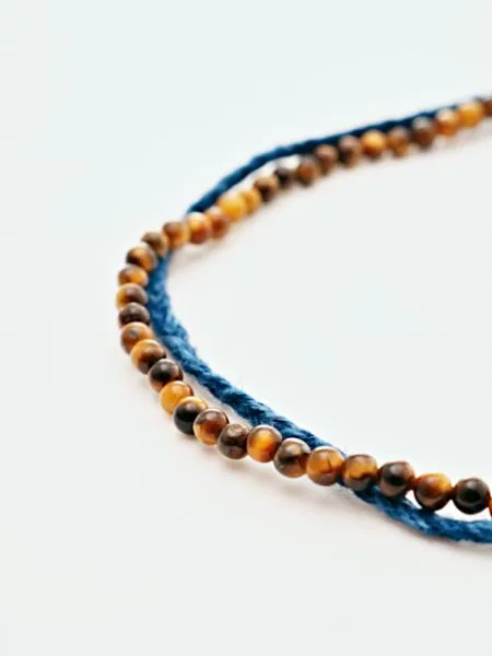 INDIGO Dye Hemp Cotton Strings Anklet