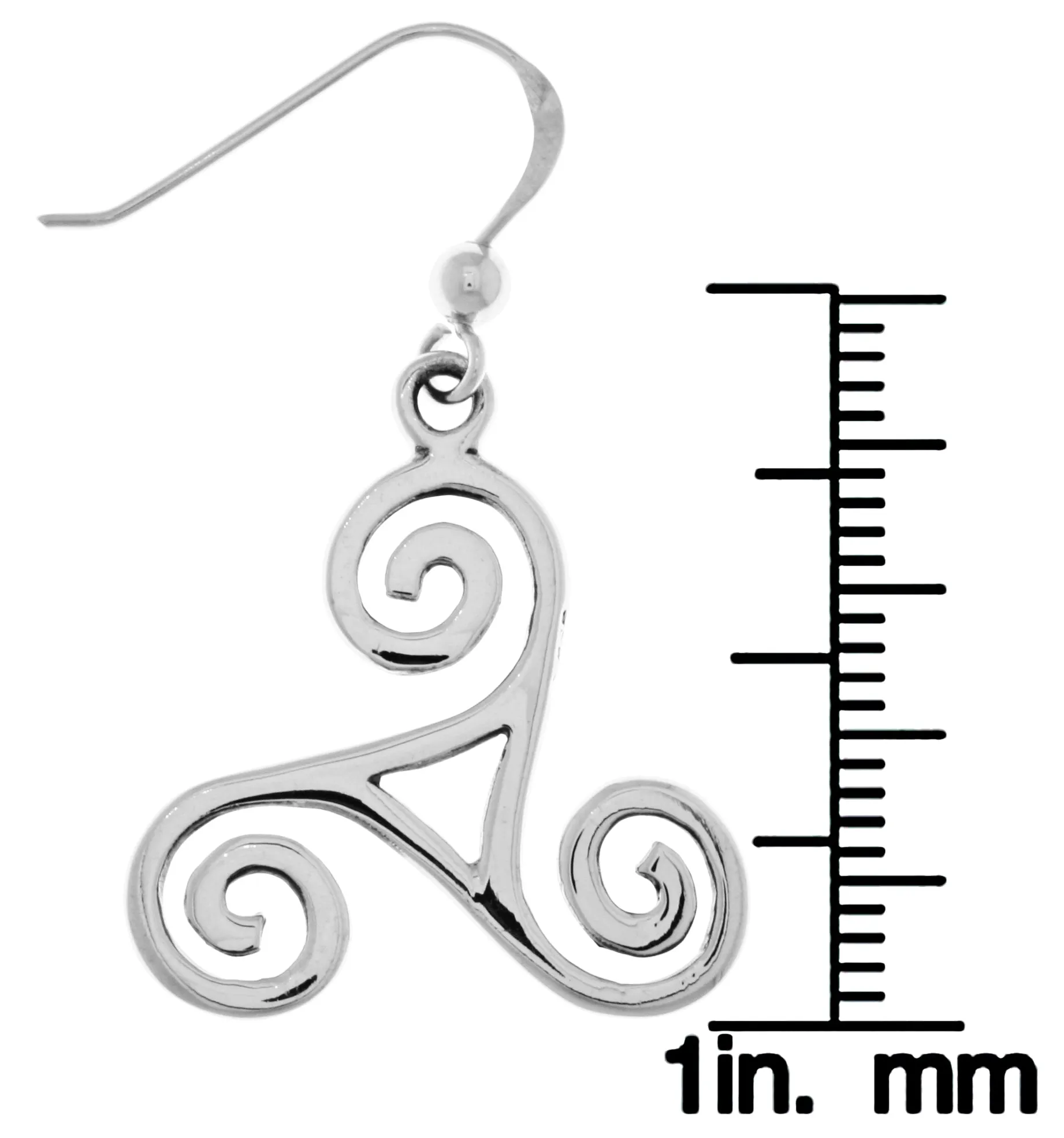 Jewelry Trends Sterling Silver Celtic Spiral Triskele Knot Dangle Earrings