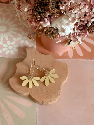 Jumbo Daisy Hoop Earrings | Gold   Gold Glitter