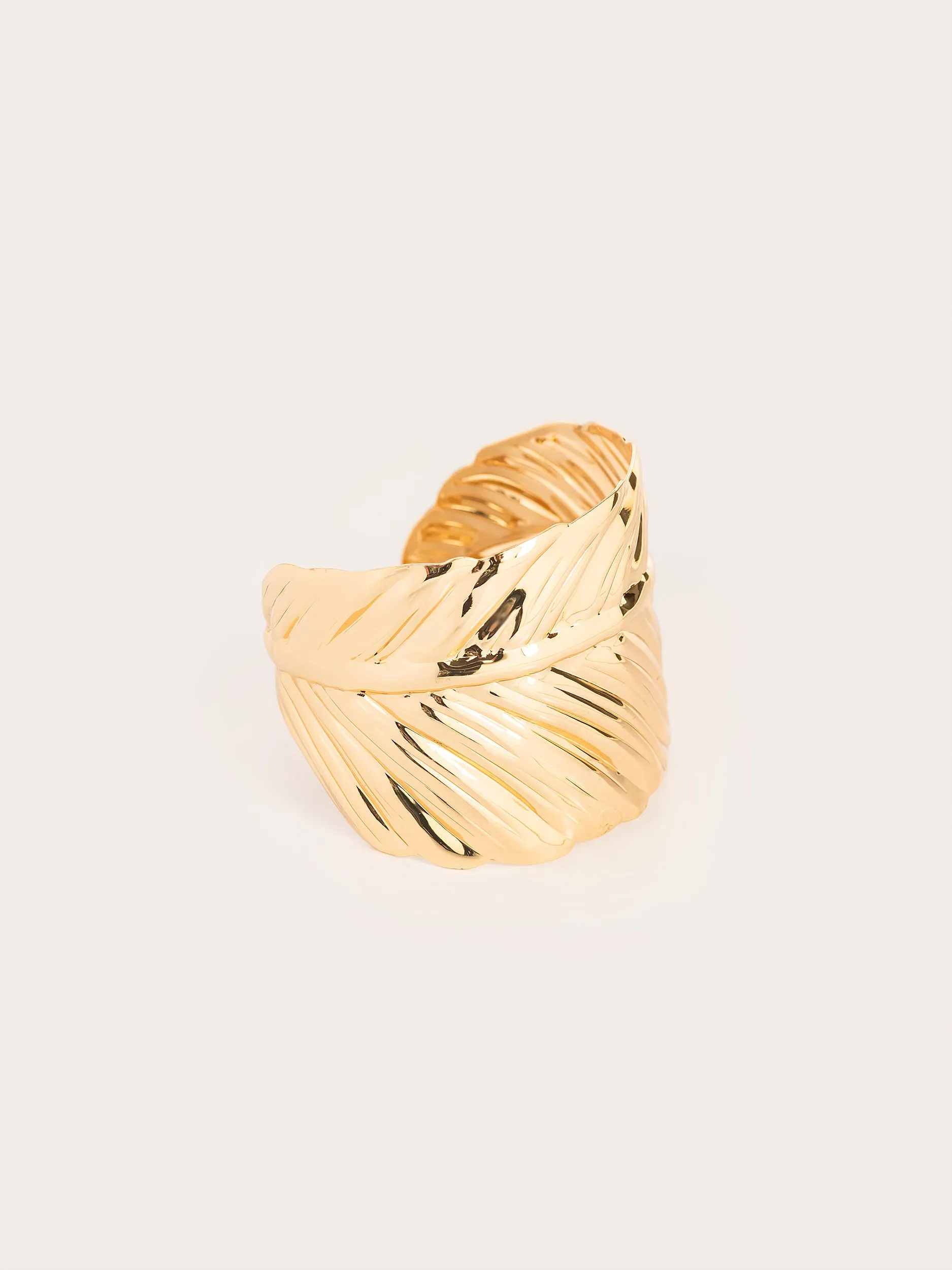 Leaf Textured Cuff Bracelet