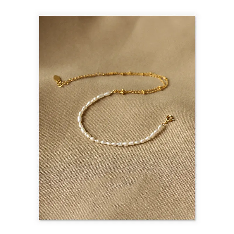 Natural real pearl fashion anklet