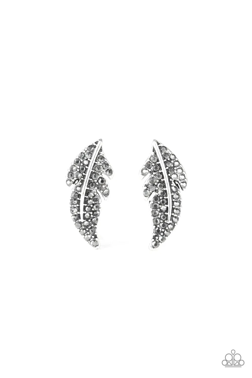 Paparazzi Accessories - Feathered Fortune  L3 - Silver Earrings