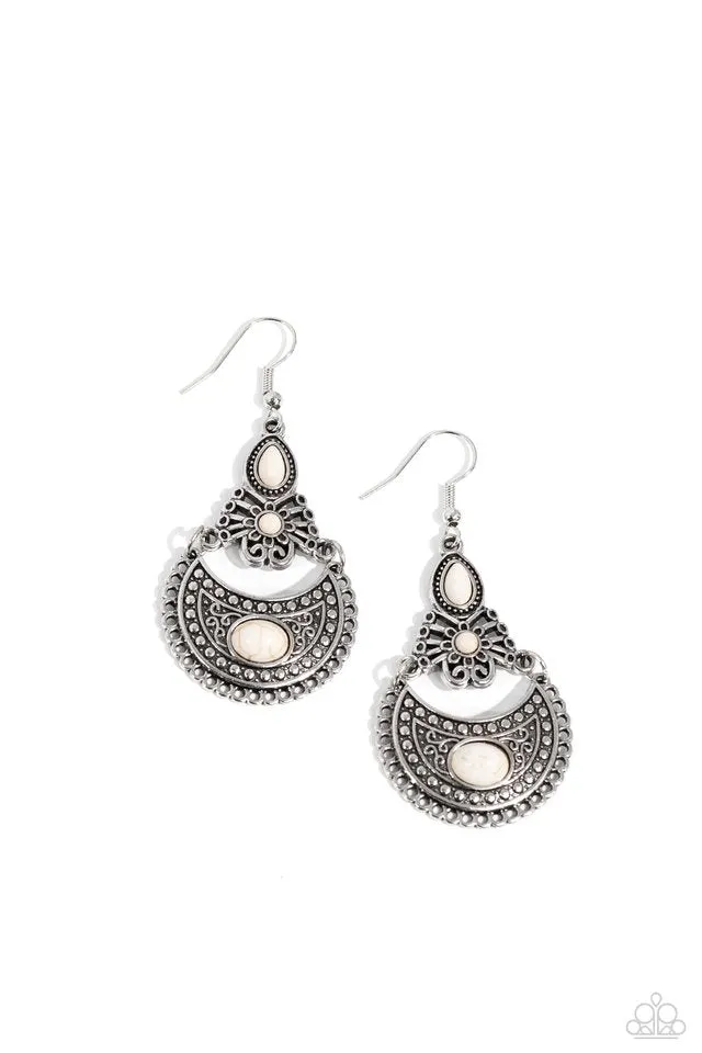 Paparazzi Earring ~ Sahara Samba - White