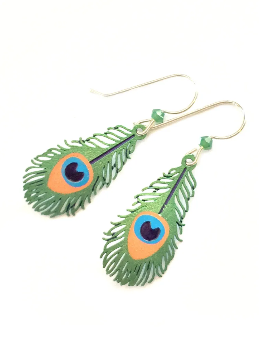 Peacock Feather Dangles by Sienna Sky