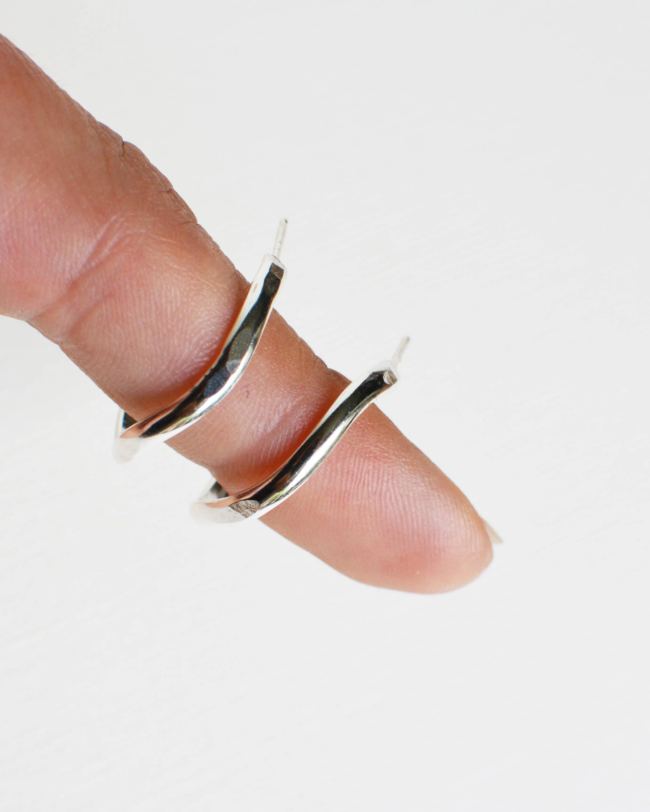 Silver Heli Hoops