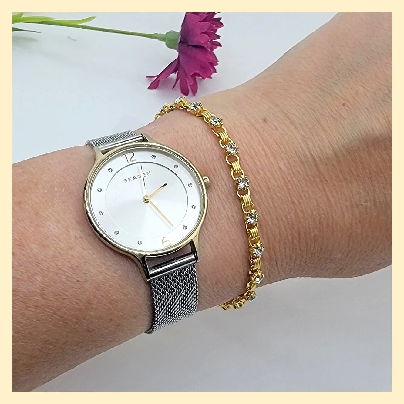Slim Crystal Chain Bracelet