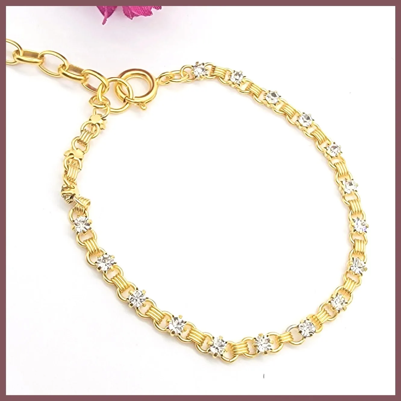 Slim Crystal Chain Bracelet