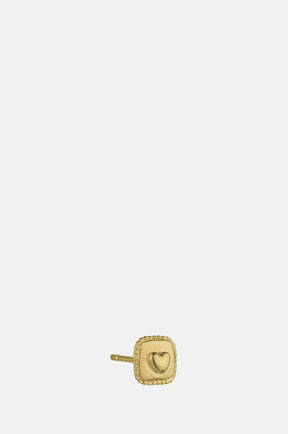 Square Ex-Voto Heart Single Stud Earring Gold