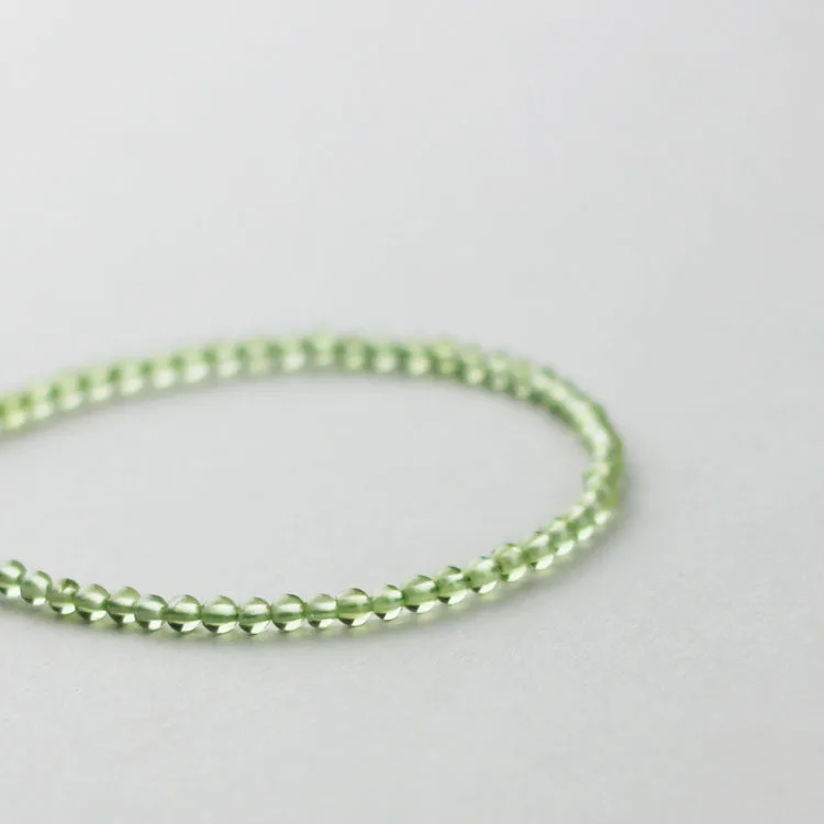 Sterling Silver Lotus Seed Peridot Beaded Anklet Handmade Jewelry Accessories Women