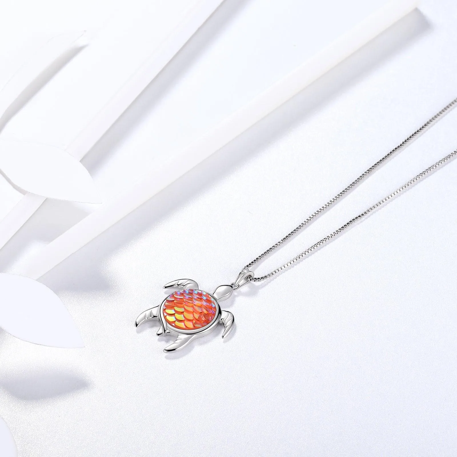 Tokyo Mart Turtle Pendant Charm Necklace Gradient Yellow Women Girls Jewelry Birthday Gift